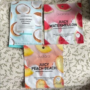Avatara Juicy Watermellow and Peach Beach Masks